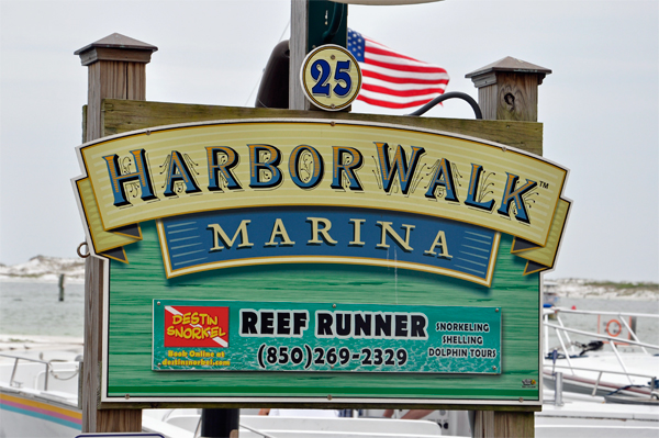 Harborwalk Marina sign